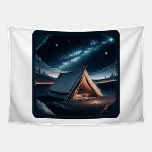 Starry Night Sanctuary: Cosmic Camping Tapestry