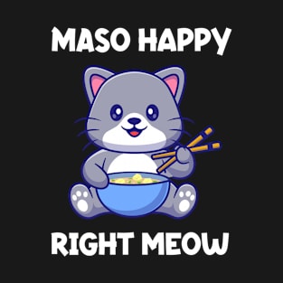 Miso Soup Cat Anime Japanese Maki Miso Happy T-Shirt