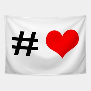 Hashtag red heart Tapestry