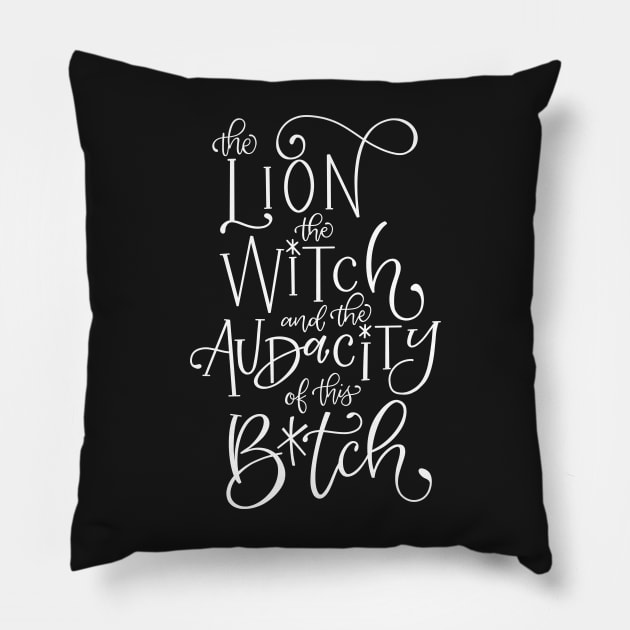 The Lion The Witch The Audacity Pillow by Thenerdlady