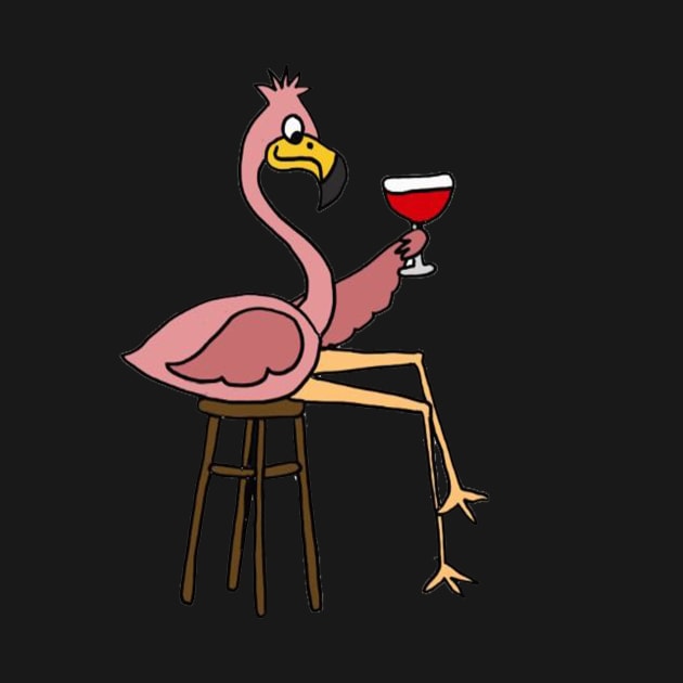 Flamingo Drinking Beer by Manafff