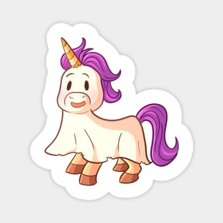 Cute Halloween Unicorn in Ghost Costume Magnet