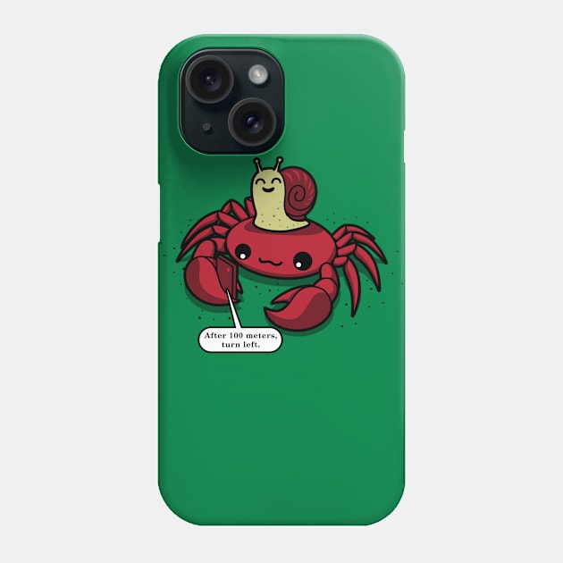 Cute Kawaii Animals Crab Snail Delivery Ride-Hailiing Phone Case by BoggsNicolas