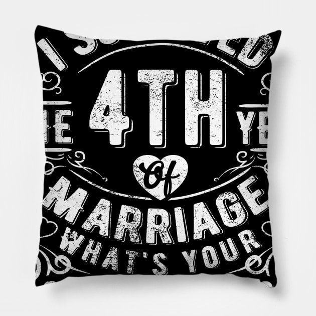 Funny Wedding Anniversary Gift 4 years Wedding Marriage Gift Pillow by Essinet