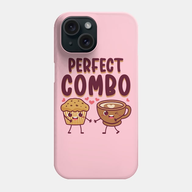 Perfect Combo Kawaii Coffee Cup and Muffin Phone Case by Cuteness Klub