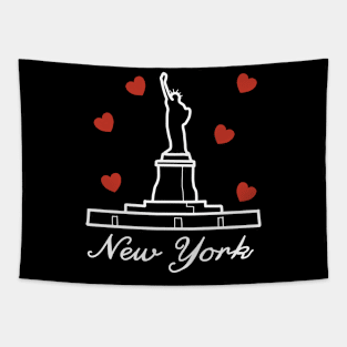 New York City NYC with Heart Love Summer Travel Vintage Tapestry