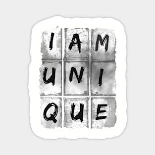 I'm Unique T-shirt Gray & White Magnet