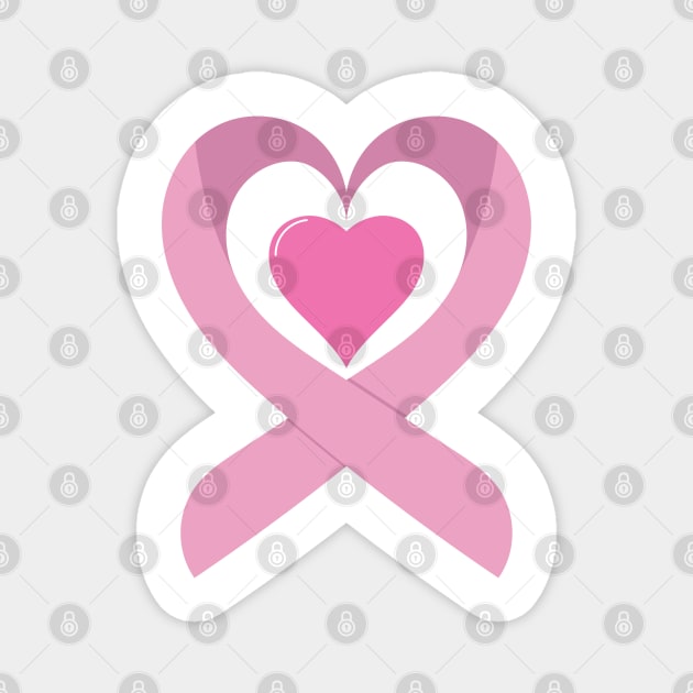 Breast Cancer Ribbon Heart Magnet by Hayden Mango Collective 