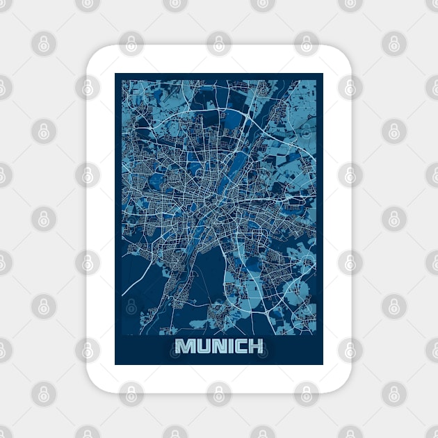 Munich - Germary Peace City Map Magnet by tienstencil
