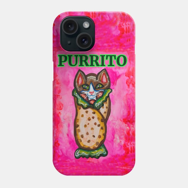 Purrito Cat Burrito Phone Case by Art by Deborah Camp