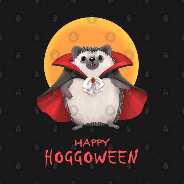 Happy Hoggoween Halloween Hedgehog Vampire by PamelooArt