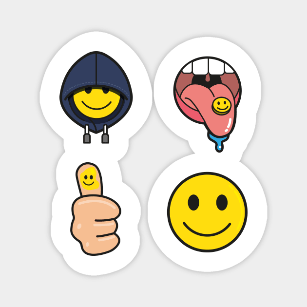 Hydro Sticker Pack - Smiley face stickers Magnet by Bubsart78