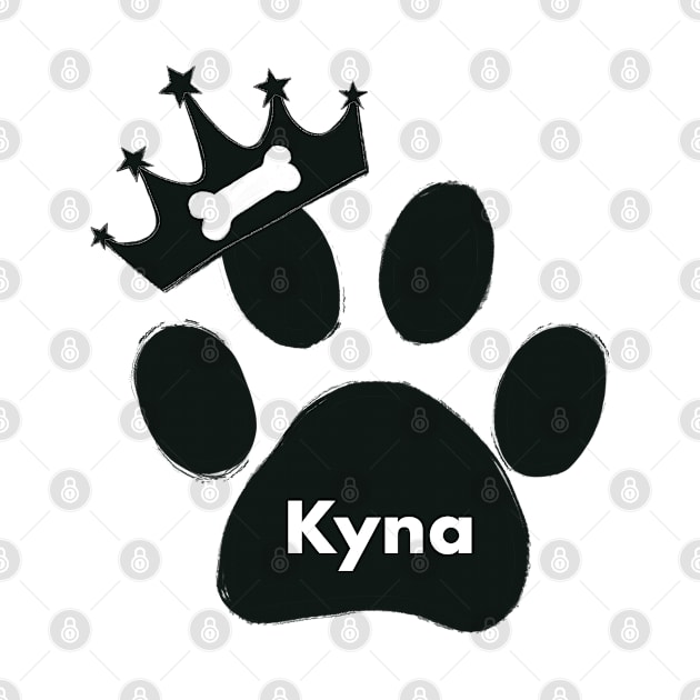 Kyna name made of hand drawn paw prints by GULSENGUNEL