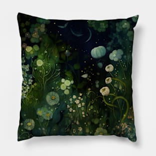 Watercolor Forest, Woodland Landscape Pillow