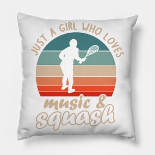 Music and Squash Racket Court Hobby Sports Pillow