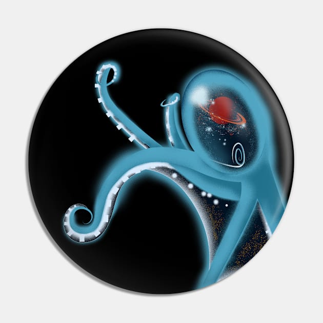 Magical Space Octopus Pin by loreatus