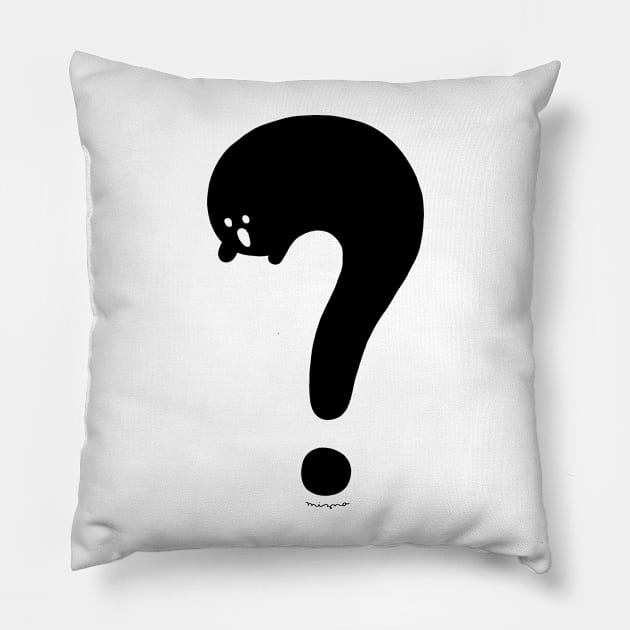 Ghost Sign Black Pillow by MiznaWada