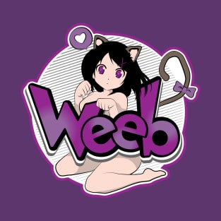 Weeb Manga Cat Girl T-Shirt