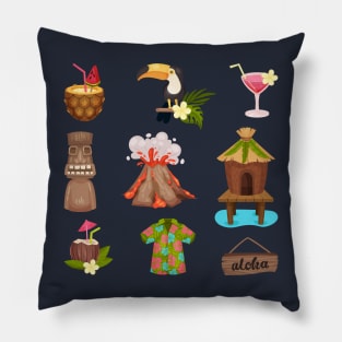 Hawaii symbols set Pillow