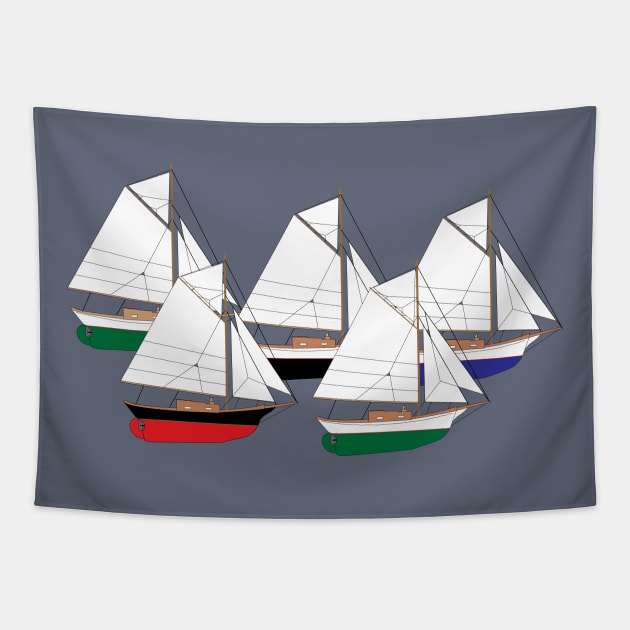 Friendship Sloop Sailboat Tapestry by CHBB