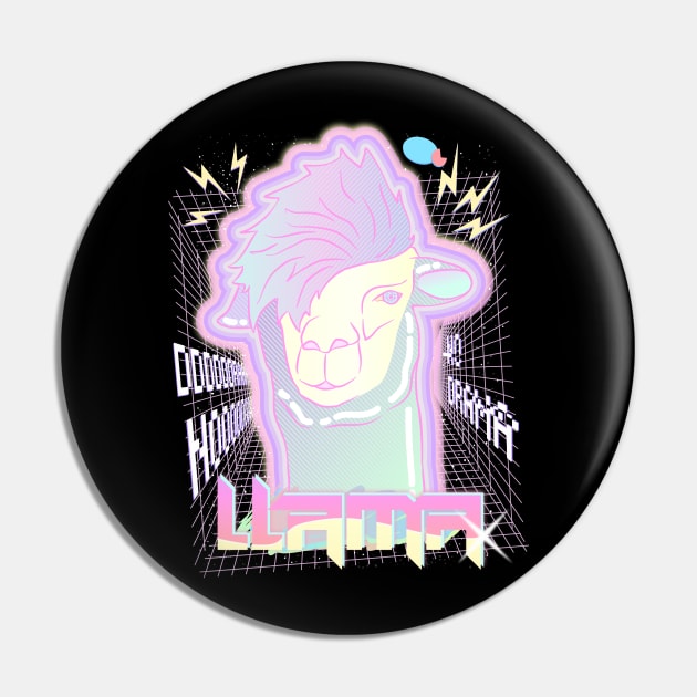 Emo Llama Vaporwave Aesthetic Egirl Pin by sadpanda