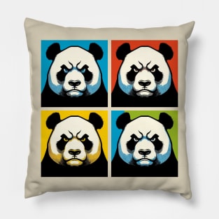 Pop Sneer Panda - Funny Panda Art Pillow
