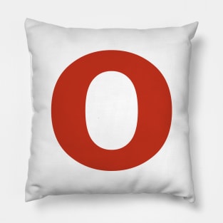 Letter o in Red Text Minimal Typography Pillow