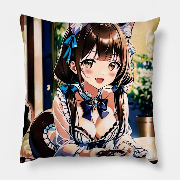 Kawaii Anime Maid Cat Girl Pillow by MikaseSan