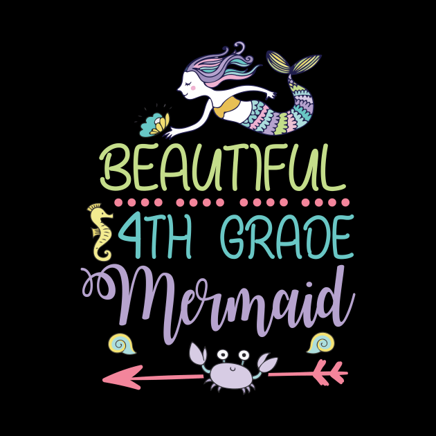 Beautiful 4th Grade Mermaid Student Teacher First Day School Back To School by joandraelliot