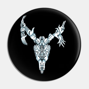 Deer Skull Made of Hands Pin