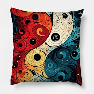 Abstract Swirls and Waves Effect illustration Pillow