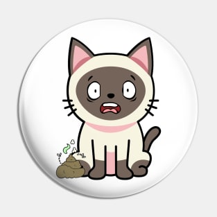 Funny siamese cat smells stinky poo poo Pin