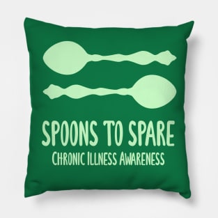 Spoons To Spare - Chronic Illness Awareness (Light Green) Pillow