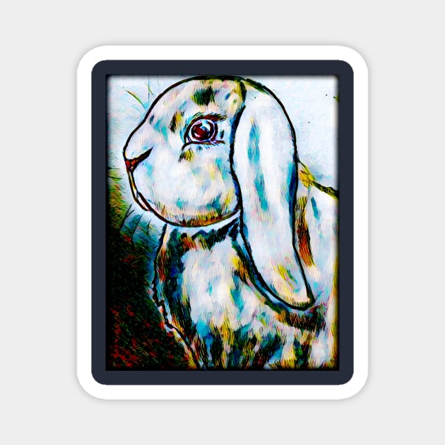 ”Smudge” Bun Bun Bunny Rabbit Magnet by YollieBeeArt