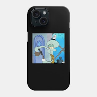 sad squidward, morning coffee Phone Case