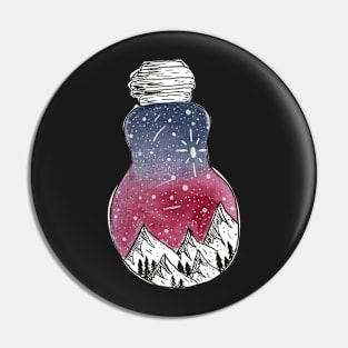 Mountain Light bulb Pink and Blue- Nature- Pin