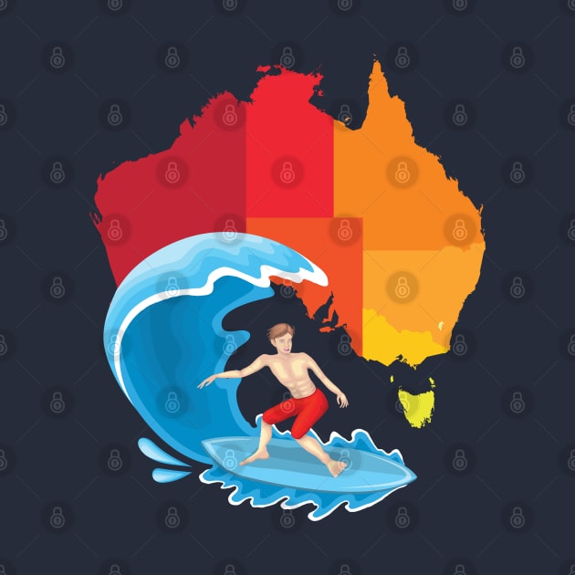 Australia surf board by TeeText