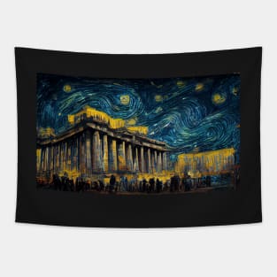 Parthenon like starry night Tapestry