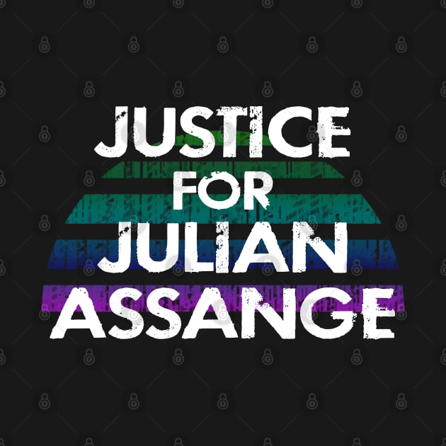 Justice for Julian Assange. WikiLeaks. Modern day hero. Violation of human rights. Freedom of press. Distressed retro design. Save free speech. by IvyArtistic