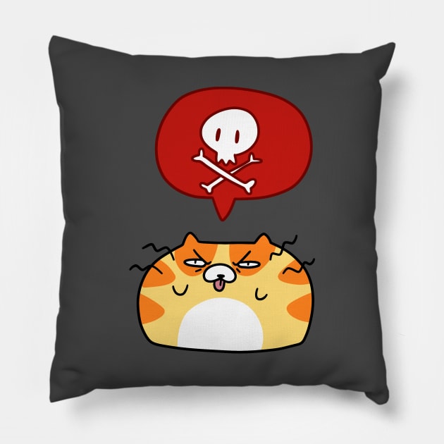 Skull and Crossbones Cat Pillow by saradaboru