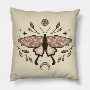 Celestial Floral Moth Pillow