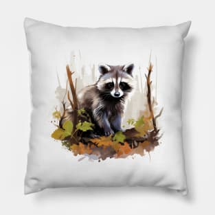 Cute Raccoon Lovers Pillow