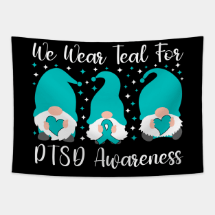 We Wear Teal For PTSD Awareness Tapestry