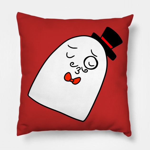 Kissy Dapper Ghost Pillow by saradaboru