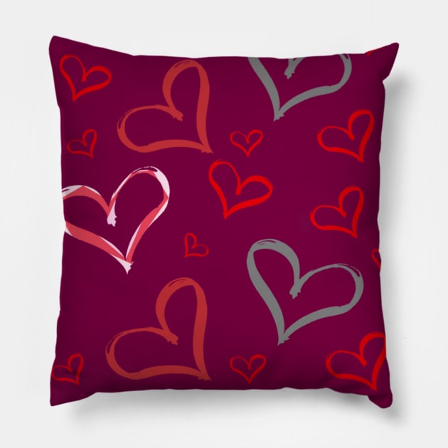 Fasbytes Valentines Hearts Pillow by FasBytes