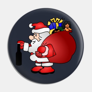 Santa with a beer Pin