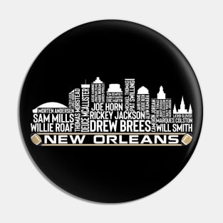 New Orleans Football Team All Time Legends, New Orleans City Skyline Pin