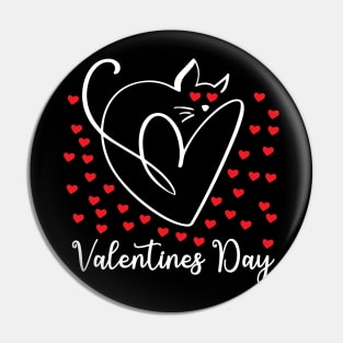 Valentines Day Cat Red Roses Cute Valentine Pet Women Girls Pin