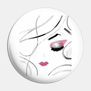 fashion chic girl line art illustration Pin