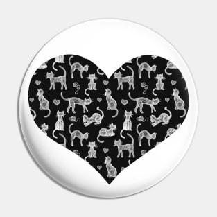 Teacher's Pet - chalkboard cat pattern Pin